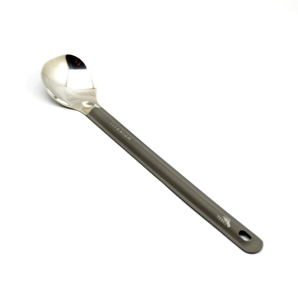 TITANIUM LONG HANDLE SPOON WITH POLISHED BOWL